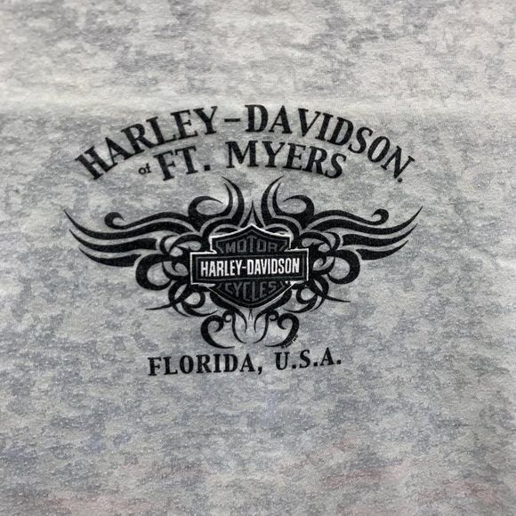 Harley Davidson Shirt Women's Large Casual Short Sleeve Outdoors White Blue - Picture 9 of 10